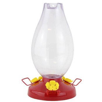 Perky-Pet 286 Bird Feeder, Rounded Vase, 33 oz, Nectar, 3-Port/Perch, Plastic, 11.8 in H, Hanging Mounting