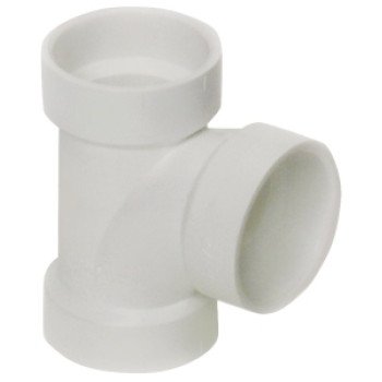 Canplas 192151L Sanitary Pipe Tee, 1-1/2 in, Hub, PVC, White