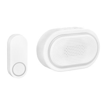 globe 18000206 Doorbell Kit, Wireless, 3.7 V, 85 dB, White