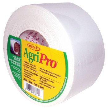 Cantech AgriPro 378-72 Baling Tape, 60 yd L, 2.82 in W, Polyethylene Backing, White