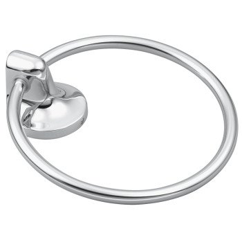 Moen Aspen Series 5886CH Towel Ring, 6.186 in Dia Ring, 22 lb, Zinc, Polished Chrome, Screw Mounting