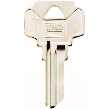 Hy-Ko 11010DE1 Key Blank, Brass, Nickel, For: Dexter Cabinet, House Locks and Padlocks