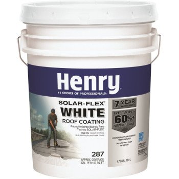 Henry HE287SF871 Elastomeric Roof Coating, White, 5 gal Pail, Cream