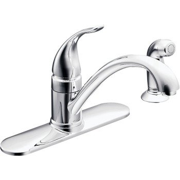 Moen Torrance Series CA87480 Kitchen Faucet, 1.5 gpm, 1-Faucet Handle, Stainless Steel, Chrome Plated, Deck Mounting