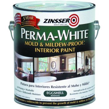 Zinsser 02771 Kitchen and Bath Paint, Eggshell, White, 1 gal, Can, Water