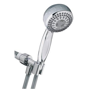 Waterpik PowerSpray+ Series TRS-553E Hand Held Shower Head, 1/2 in NPT Connection, 1.8 gpm, 5-Spray Function, Plastic