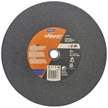 Norton Clipper Classic A AO Series 70184601478 Cut-Off Wheel, 14 in Dia, 3/32 in Thick, 1 in Arbor, 1/EA