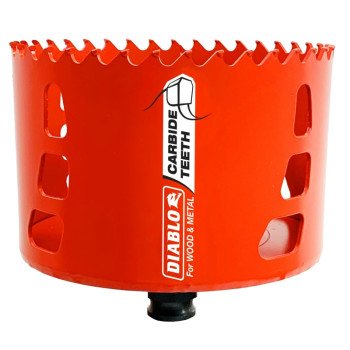 Diablo DHS4000CT Hole Saw, 4 in Dia, 64 mm D Cutting, Carbide Cutting Edge