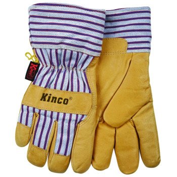 Kinco 1927-C Protective Gloves with Safety Cuff, Wing Thumb, Blue/Tan