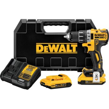 DeWALT DCD791D2/DCD790D2 Drill/Driver Kit, Battery Included, 20 V, 1/2 in Chuck, Ratcheting Chuck