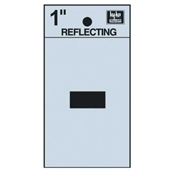 Hy-Ko RV-15/- Reflective Sign, Character:-, 1 in H Character, Black Character, Silver Background, Vinyl