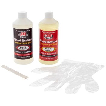 J-B Weld 40002 Epoxy Wood Restore Kit, Liquid, Slight, Clear, 32 oz