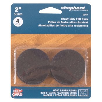 Shepherd Hardware 9867 Protective Pad, Felt, Brown, 2 in Dia