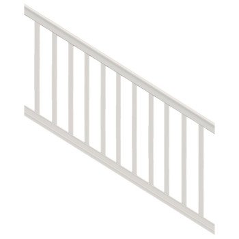 Xpanse Premier 73012466 Stair Rail Kit with Baluster, 6 ft L Actual, Square Profile, Polymer, White