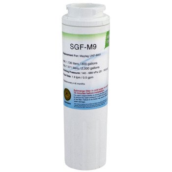 Swift Green Filters SGF-M9 Refrigerator Water Filter, 0.5 gpm, Coconut Shell Carbon Block Filter Media