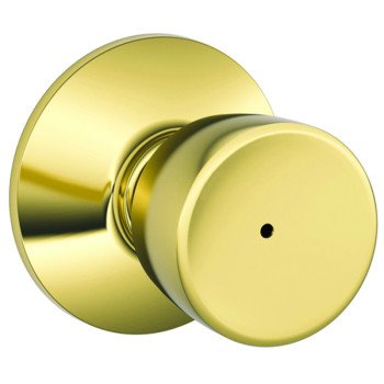 Schlage F40VBEL605 Privacy Lockset, Tulip Design, Knob Handle, Bright Brass, Metal, Interior Locking