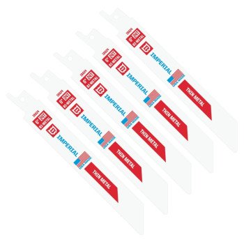 IMPERIAL BLADES IB624 Reciprocating Saw Blade, 3/4 in W, 6 in L, 24 TPI, Bi-Metal Cutting Edge
