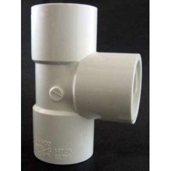 Xirtec 140 435853 Pipe Tee, 1 in, Socket x Socket x FPT, PVC, White, SCH 40 Schedule, 150 psi Pressure