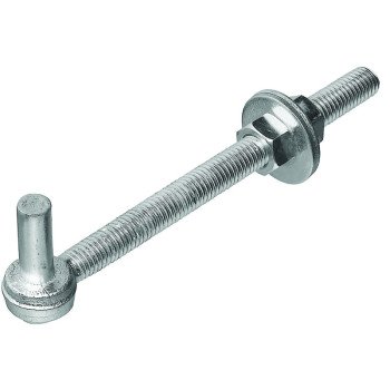 National Hardware N130-559 Full Threaded Bolt Hook, 6 in L, Steel, Zinc-Plated