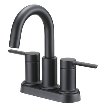 Boston Harbor TOBI22010010BL Lavatory Faucet, 1.2 gpm, 2-Faucet Handle, 3-Faucet Hole, Metal/Plastic, Matte Black