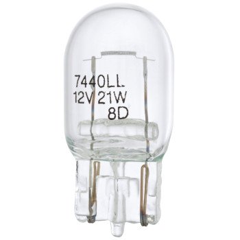 Peak 7440LL-BPP Miniature Automotive Bulb, 13.5 V, 25 W, Incandescent Lamp, Wedge, Clear