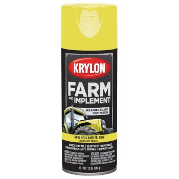 Krylon K01949000 Farm Equipment Spray, High-Gloss, New Holland Yellow, 12 oz