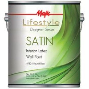 Majic Paints 8-1824-1 Interior Paint, Satin Sheen, Neutral, 1 gal, Can, 350 sq-ft Coverage Area