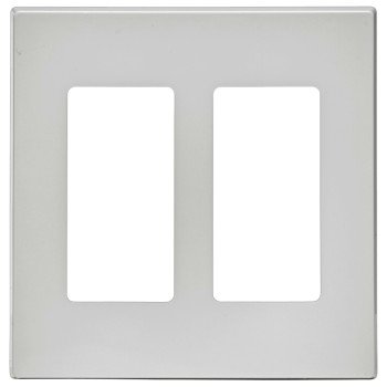 Leviton C42-80309-00W Wallplate, 2 -Gang, Polycarbonate, White