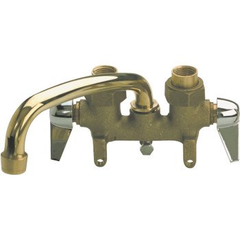 B & K 125-001 Laundry Faucet, 2-Faucet Handle, Brass, Chrome Plated, Clamp Mounting