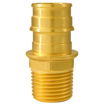 Apollo ExpansionPEX Series EPXMA3412 Pipe Adapter, 3/4 x 1/2 in, Barb x MPT, Brass, 200 psi Pressure