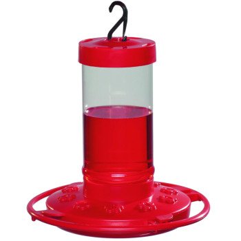 Daisy First Nature 993051-546 Bird Feeder, 16 oz, Plastic, Bright Red