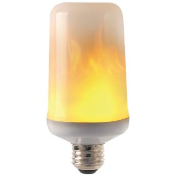 Feit Electric C/FLAME/LED LED Bulb, Specialty, T60 Lamp, E26 Lamp Base, White, Warm White Light, 1500 K Color Temp