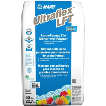 Mapei Ultraflex LFT Series 1135000021 Tile Mortar, White, Powder, 50 lb, Bag