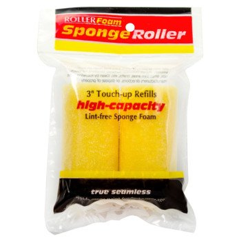 RollerLite 3YF038D Roller Cover, 3/8 in Thick Nap, 3 in L, Foam Cover, Yellow