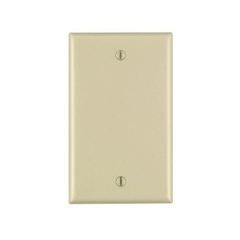 Leviton 001-80714-00I Wallplate, 4-1/2 in L, 2-3/4 in W, 0.22 in Thick, 1 -Gang, Thermoplastic Nylon, Ivory