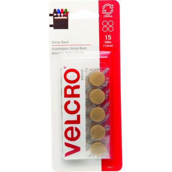 VELCRO Brand 90071 Fastener, 5/8 in W, Nylon, Beige, Rubber Adhesive