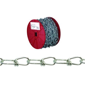 Campbell PE072-2027 Loop Chain, #2/0, 125 ft L, 255 lb Working Load, Low Carbon Steel, Poly-Coated