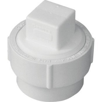 Canplas 193701AS Cleanout Body with Threaded Plug, 1-1/2 in, Spigot x FNPT, PVC, White