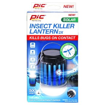 Pic SOLAR-PLZ 2-in-1 Insect Killer Lantern, Solar Battery