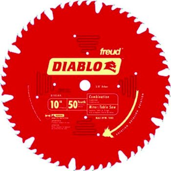 Diablo D1050X Circular Saw Blade, 10 in Dia, 5/8 in Arbor, 50-Teeth, Carbide Cutting Edge