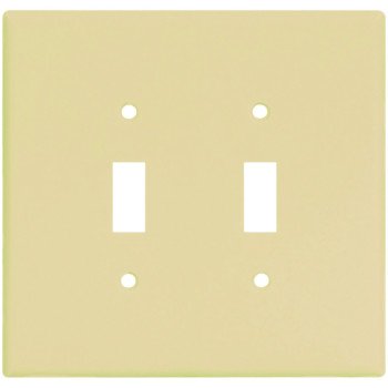 Eaton Wiring Devices 2149V-BOX Wallplate, 5-1/4 in L, 5.31 in W, 2 -Gang, Thermoset, Ivory