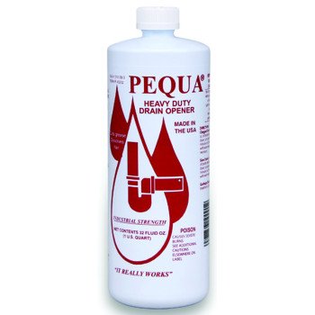 Pequa P-10232 Drain Opener, Liquid, Clear, Odorless, 1 qt Bottle