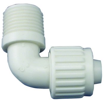 Flair-It PEXLOCK 16803 Pipe Elbow, 1/2 in, MPT, 90 deg Angle