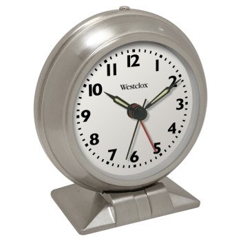 Westclox 90010 Alarm Clock, AA Battery, Steel Case