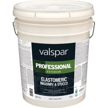 Valspar Elastomeric 2930 Exterior Paint, White, 5 gal Pail