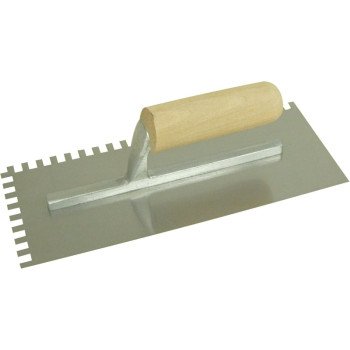 QLT 975 Trowel, 1/2 in W x 1/2 in D Notch, 11 in L, 4-1/2 in W, Square Notch, Straight Handle