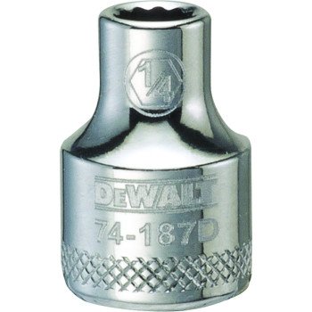 DEWALT DWMT74187OSP Hand Socket, 1/4 in Socket, 3/8 in Drive, 12-Point, Vanadium Steel, Polished Chrome