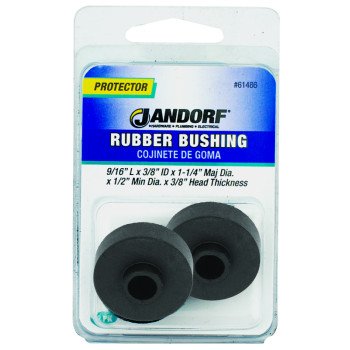 Jandorf 61486 Conduit Bushing, 3/8 in Dia Cable, Rubber, Black, 3/8 in Thick Panel