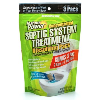 Instant Power 1852 Septic System Treatment, Powder, Light Brown, Characteristic, Weak, 2 oz Pack