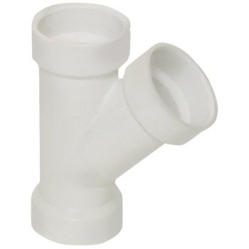 Canplas 192301L Pipe Wye, 1-1/2 in, Hub, PVC, White, SCH 40 Schedule